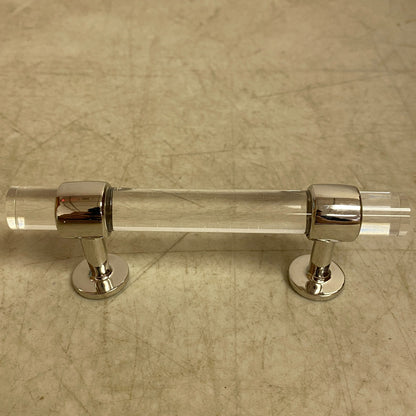 Signature Hardware 3'' Beryn Acrylic Cabinet Pull Polished Nickel