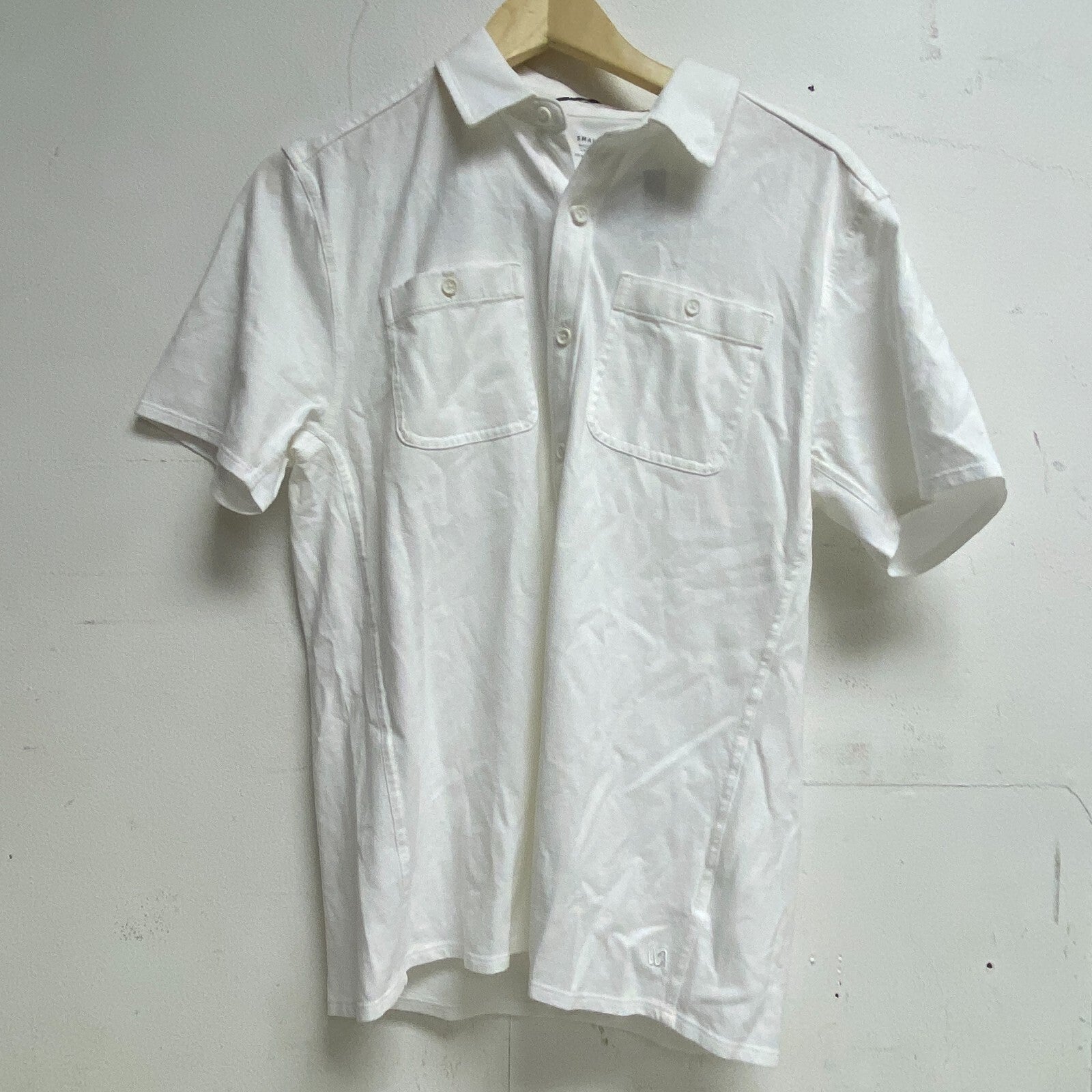 VRST Men's  Smart Garment Dye Short Sleeves Shirt Pure White MAX231104PD New
