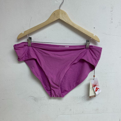 Calia Mid Rise Wide Band Swim Bottoms Geranium Purple Solid WSA20406