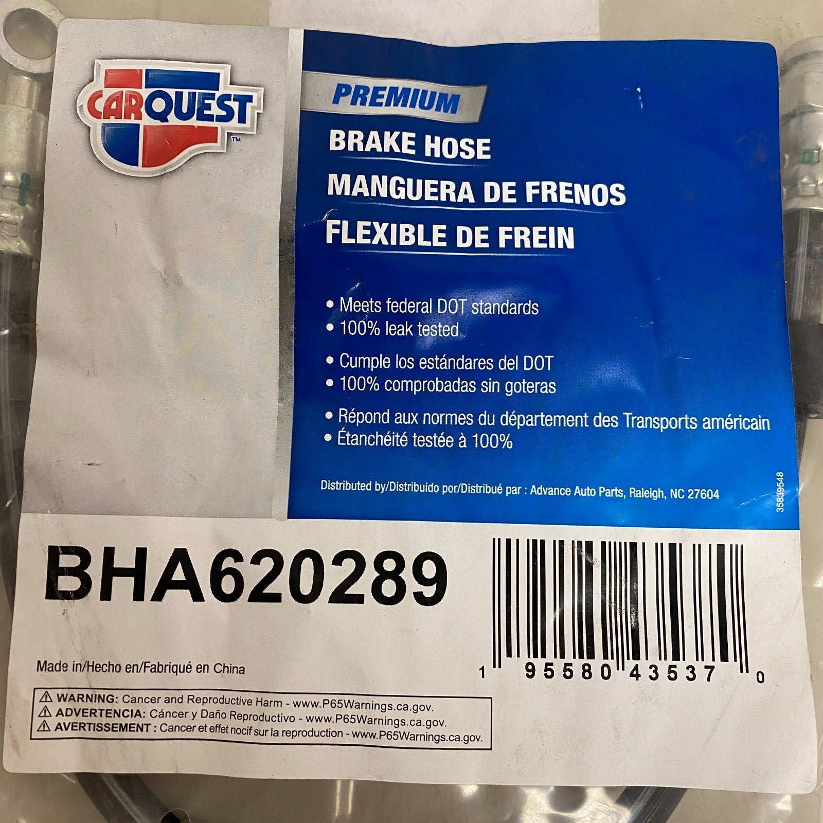 CARQUEST Brake Hydraulic Hose Black 17.38″ BHA620289