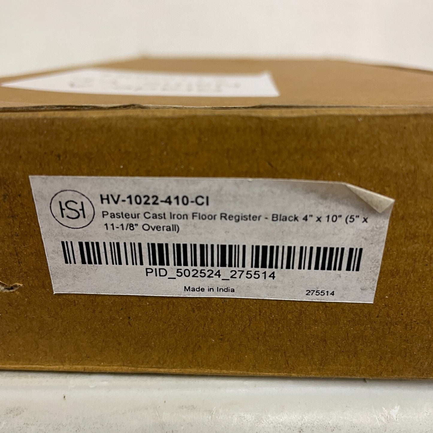 Signature Hardware Pasteur Cast Iron Floor Register - Black 4" x 10"