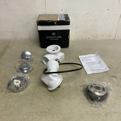 Signature Hardware 17-22" Tub PVC Cable Drain - Chrome