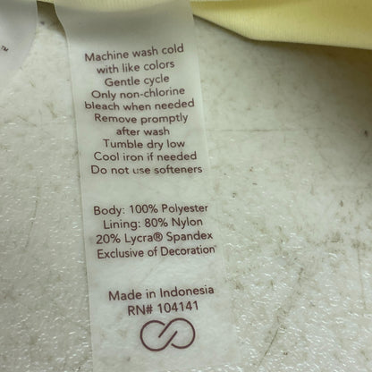 Calia Womens Ruched 2 in 1 Short Lemon Chiffon Run Solid Stylish WAX12279