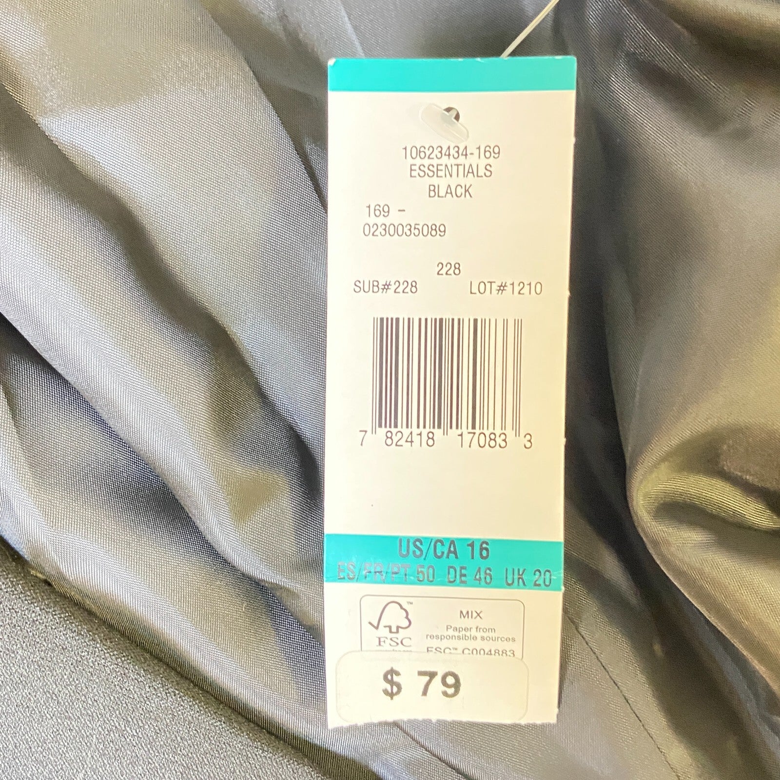 Black Label Women's Pocketless Stretch Blazer Size 16 Color Black *NWT