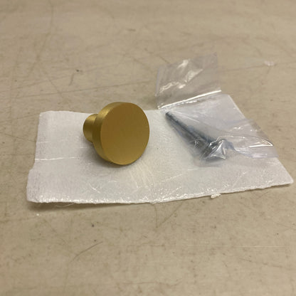 Signature Hardware Orvin Brass Flat Round Cabinet Knob Satin Brass