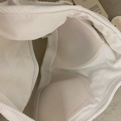 CALIA Women's Minimal One Shoulder Swim Top Pure White WSA23208R Brand New!