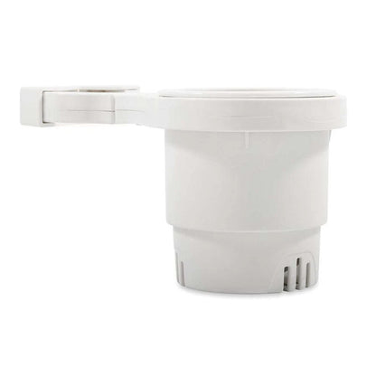 Camco 53083 Clamp-Mounted Large Cup Holder Fits 2 Inch Rails White
