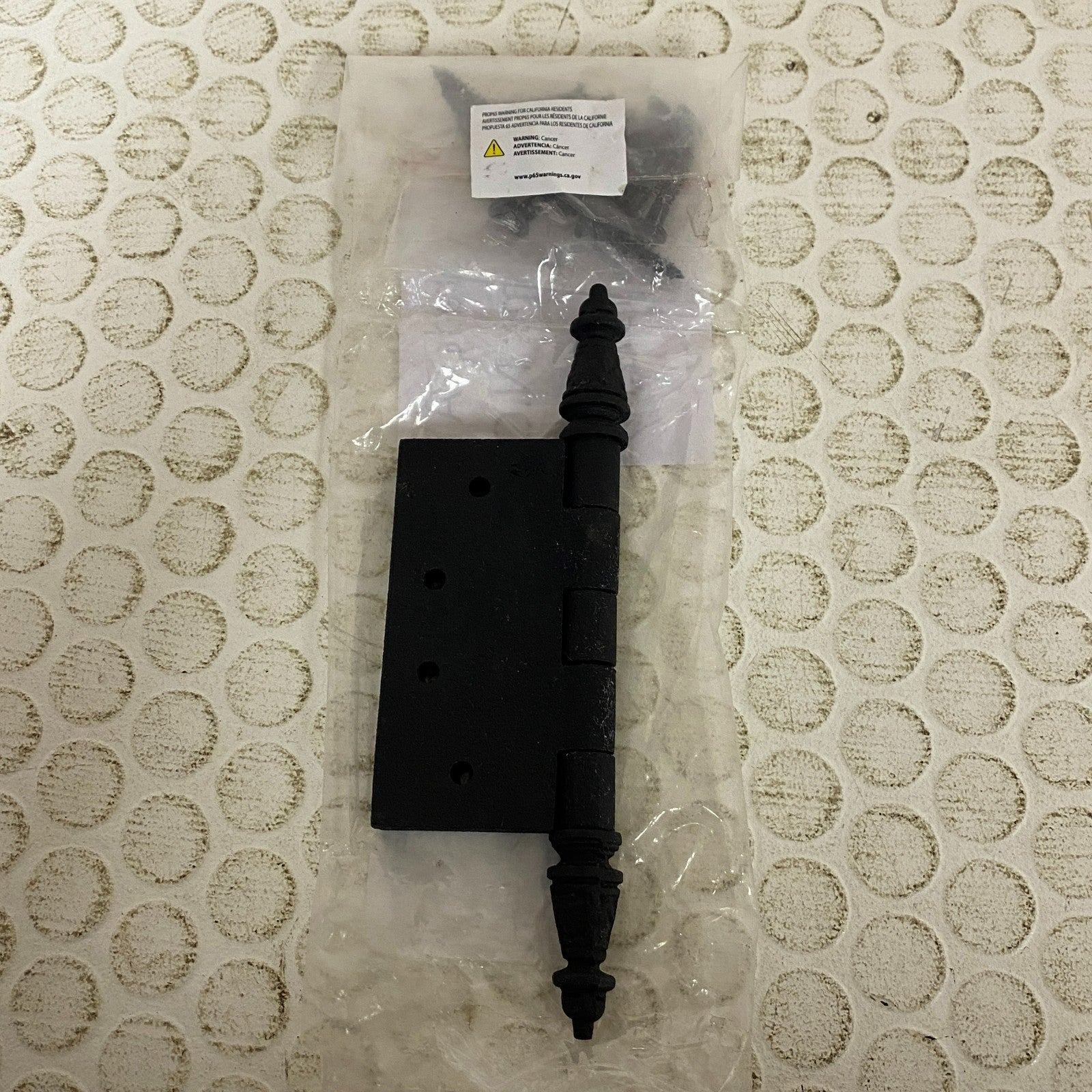 Signature Hardware Hammered Hinge 3 1/2" x 3 1/2" Black Powder Coat 1 Piece