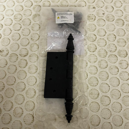 Signature Hardware Hammered Hinge 3 1/2" x 3 1/2" Black Powder Coat 1 Piece