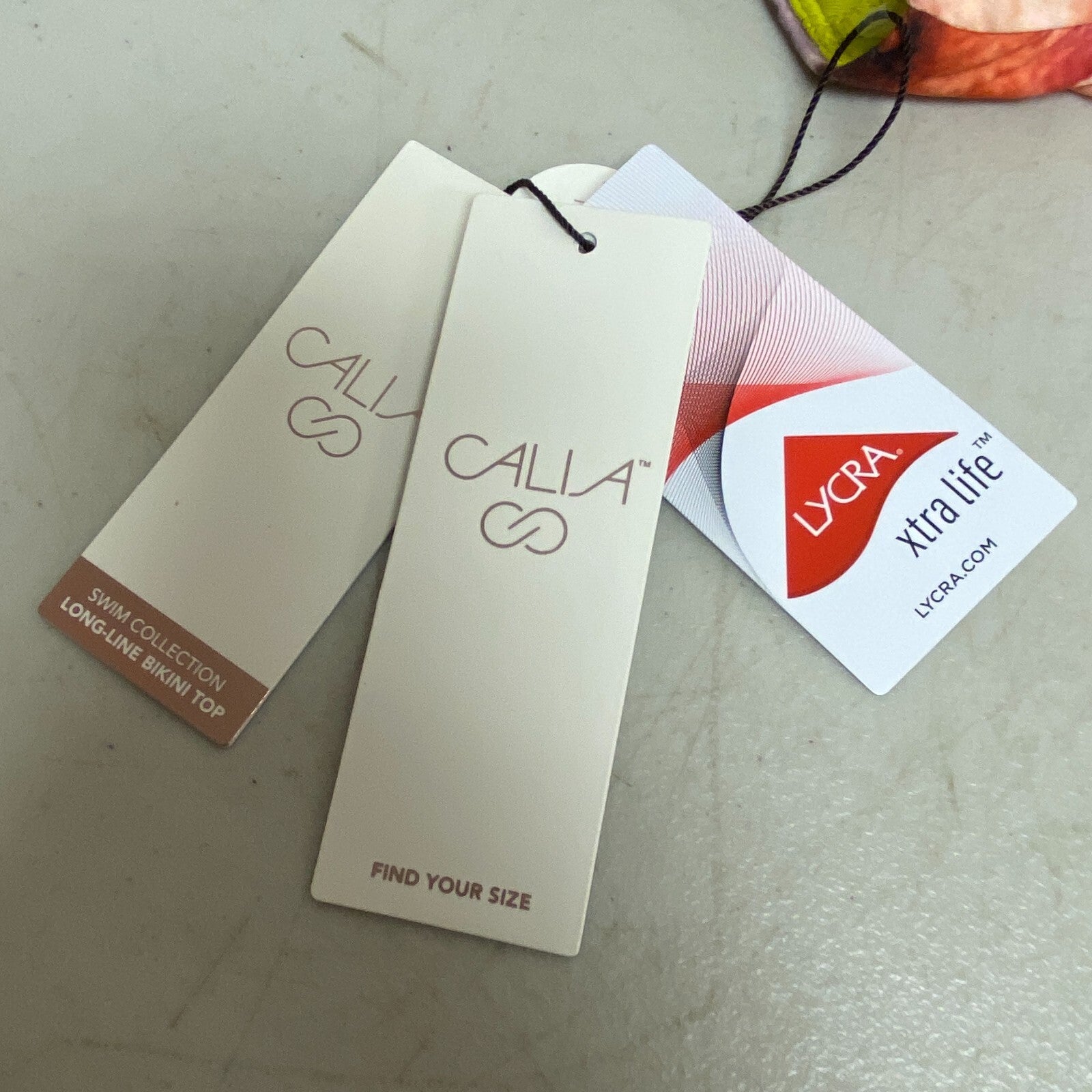 Calia Women's Swim Tie Front Long Line TOP Watercolor Multi WSA22218PRTWP New