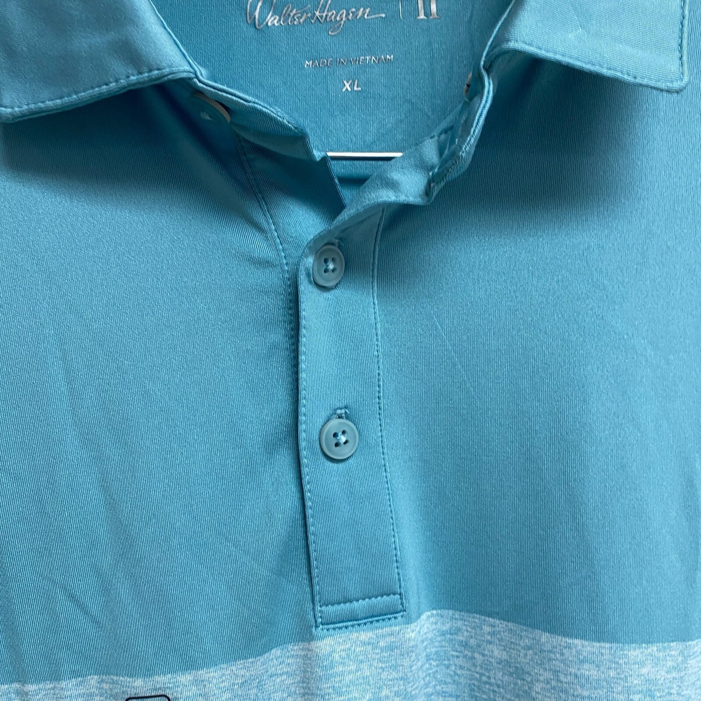 Walter Hagen Men's Perfect 11 Colorblock Polo Tee Warm Blue/Warm Blue Heather