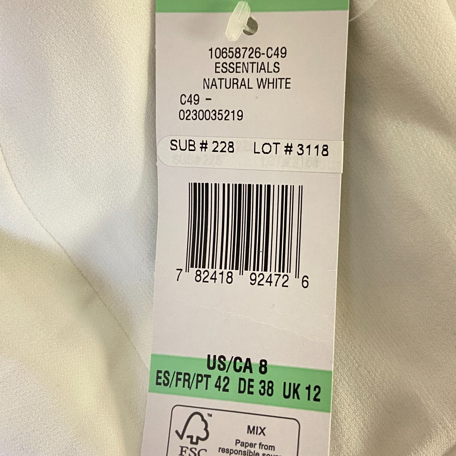 Black Label By Evan-Picone Sleeveless Fit+Flare Dress Size 8 Color Natural White