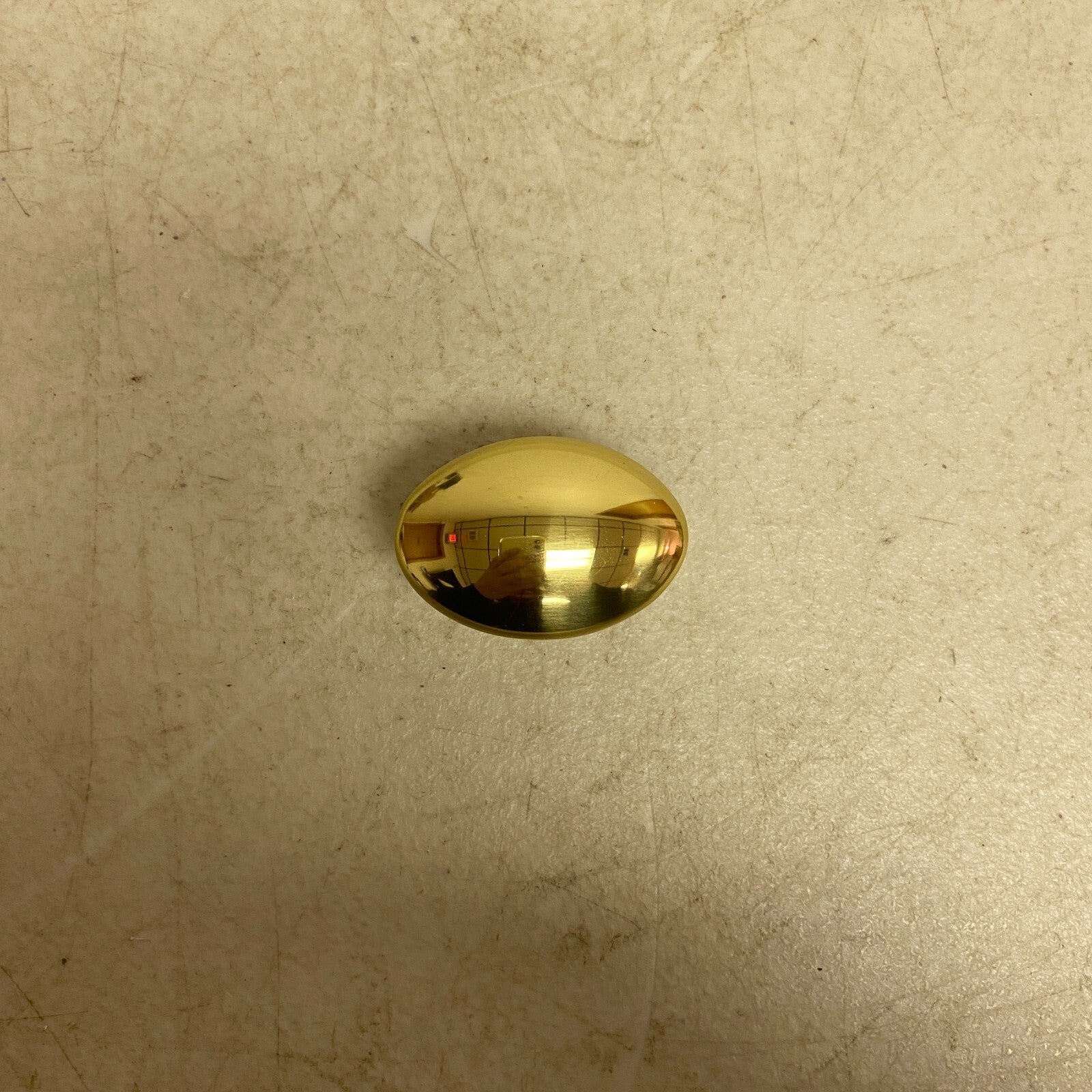 SIGNATURE HARDWARE RENNES SOLID BRASS OVAL CABINET KNOB- POLISHED BRASS