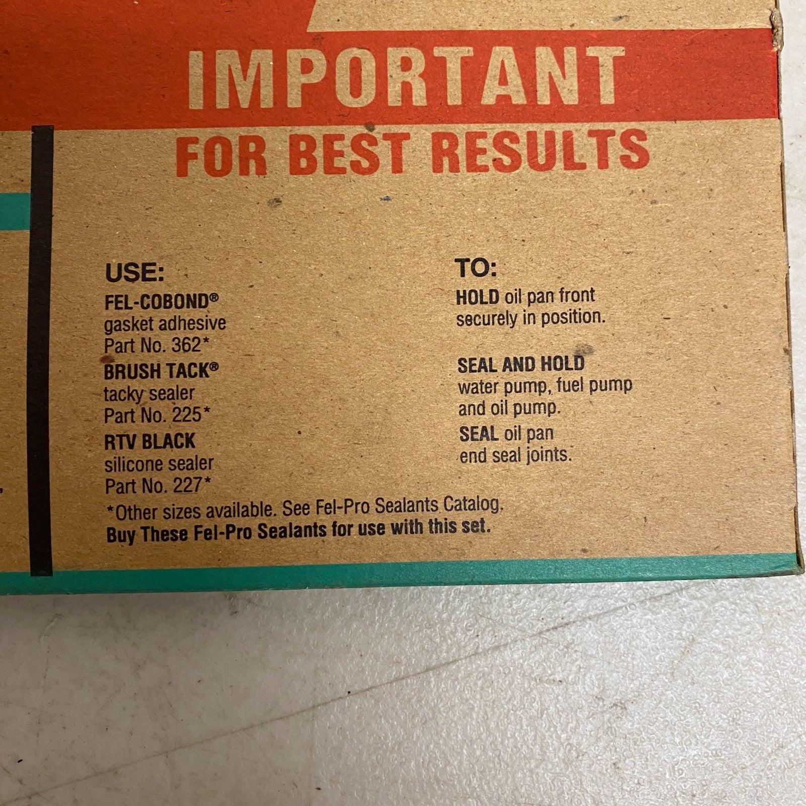 FEL-PRO TCS45006 Timing Cover Gasket Set 1975-1987 Buick V6 3.8L 231 Regal