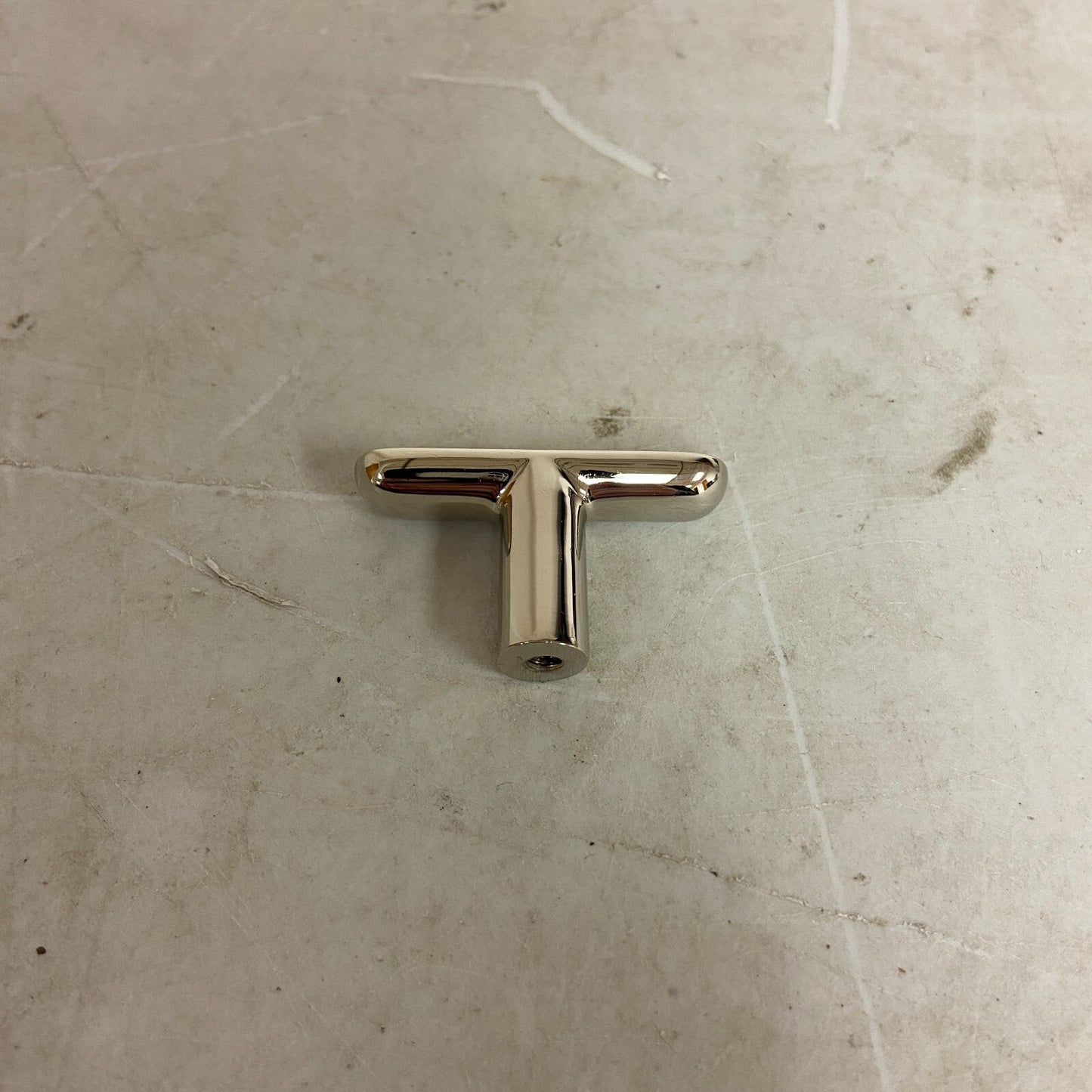 SIGNATURE HARDWARE NOVAK- THING PROFILE BRASS TKNOB POLISHED NICKEL