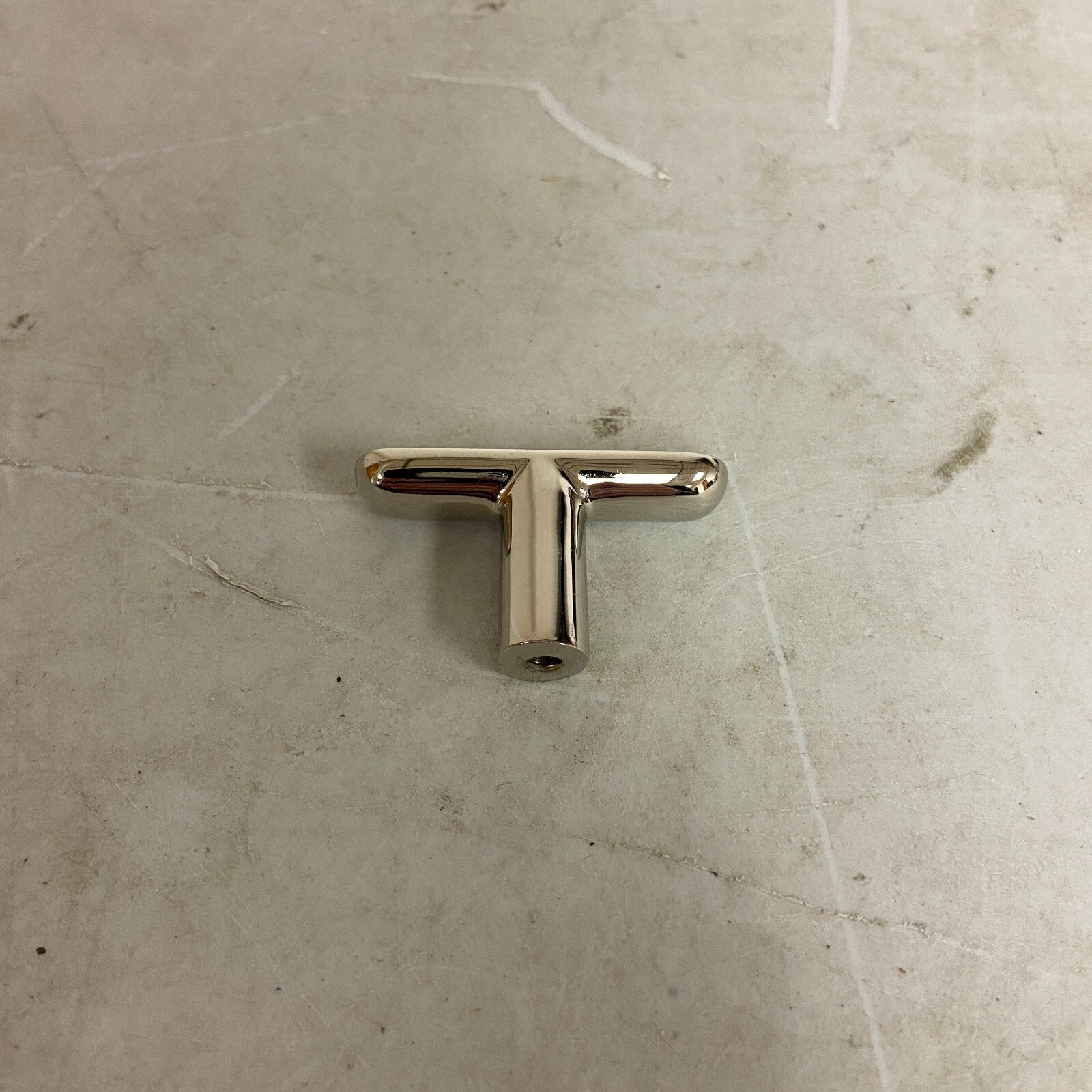 SIGNATURE HARDWARE NOVAK- THING PROFILE BRASS TKNOB POLISHED NICKEL
