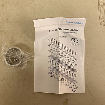 Signature Hardware 36" Cohen Linear Tile-In Shower Drain - Brushed Stainless S..