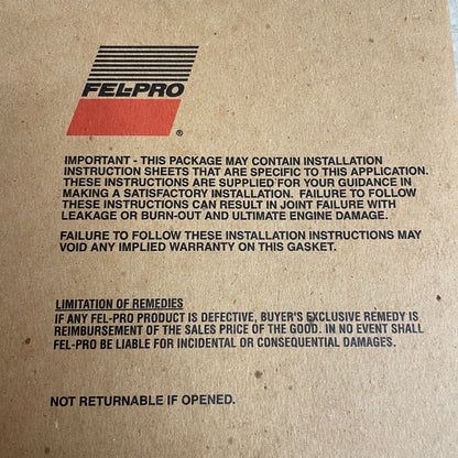FEL-PRO VS50302R Valve Cover Gasket Set PermaDry 1.6L Nissan Sentra 1986-1988
