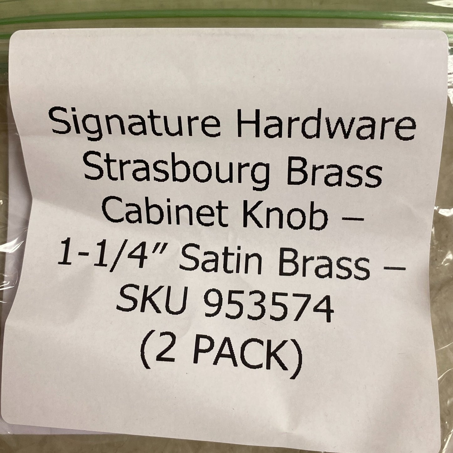 Signature Hardware Strasbourg Brass Cabinet Knob 1‑1/4″ Satin Brass (2 Pack)