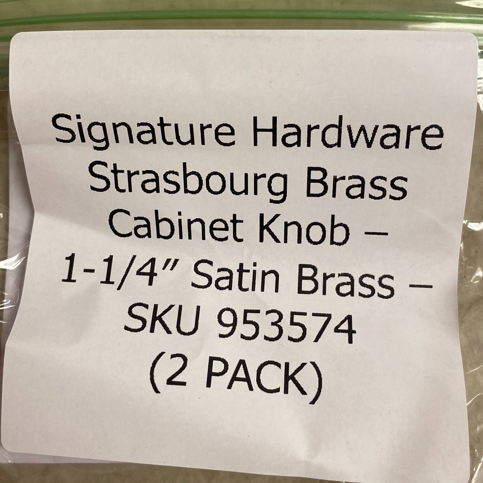 Signature Hardware Strasbourg Brass Cabinet Knob 1‑1/4″ Satin Brass (2 Pack)