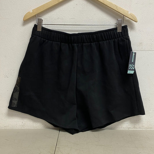 DSG Women's Mid Rise Relaxed Fit Oversized Fleece Short  Pure Black DAW11431