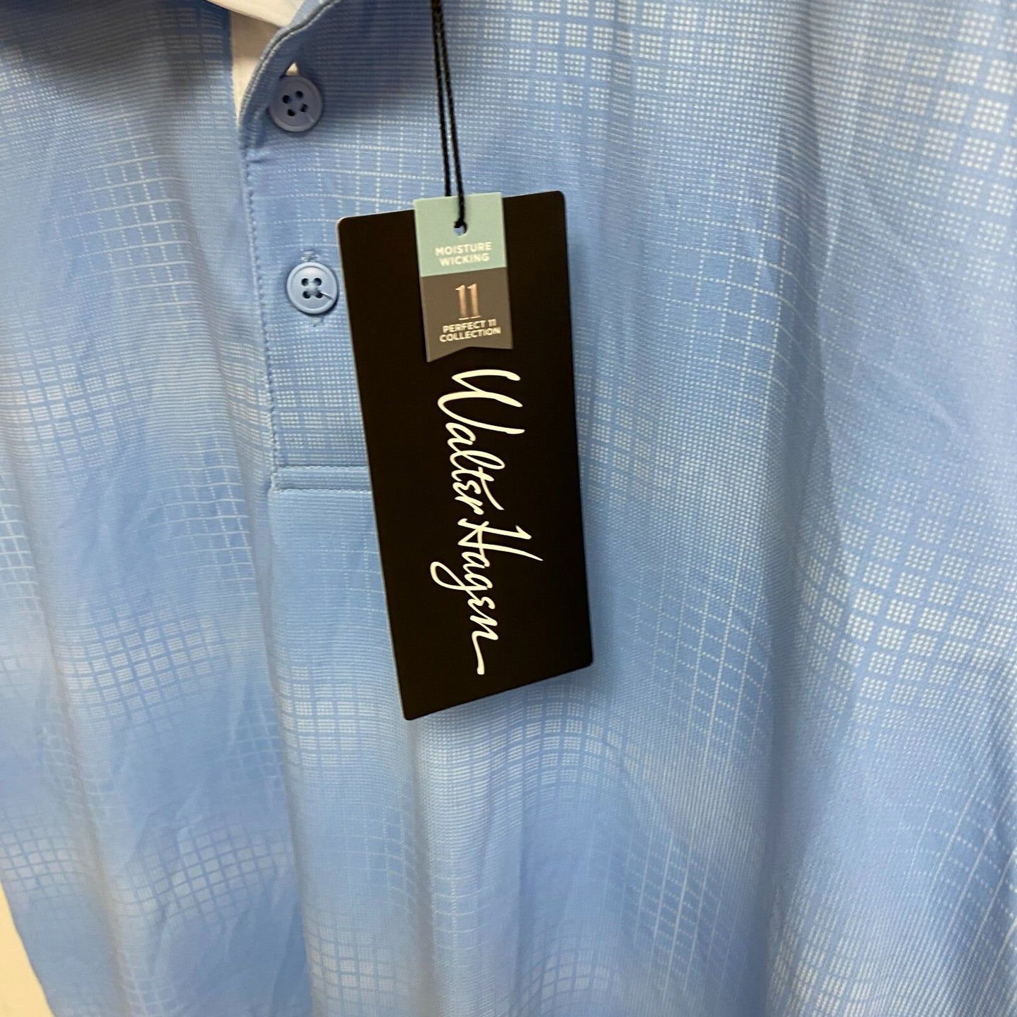 Walter Hagen Men's P11 Digital check print polo Digital CHECK DAYBREAK MGA11498