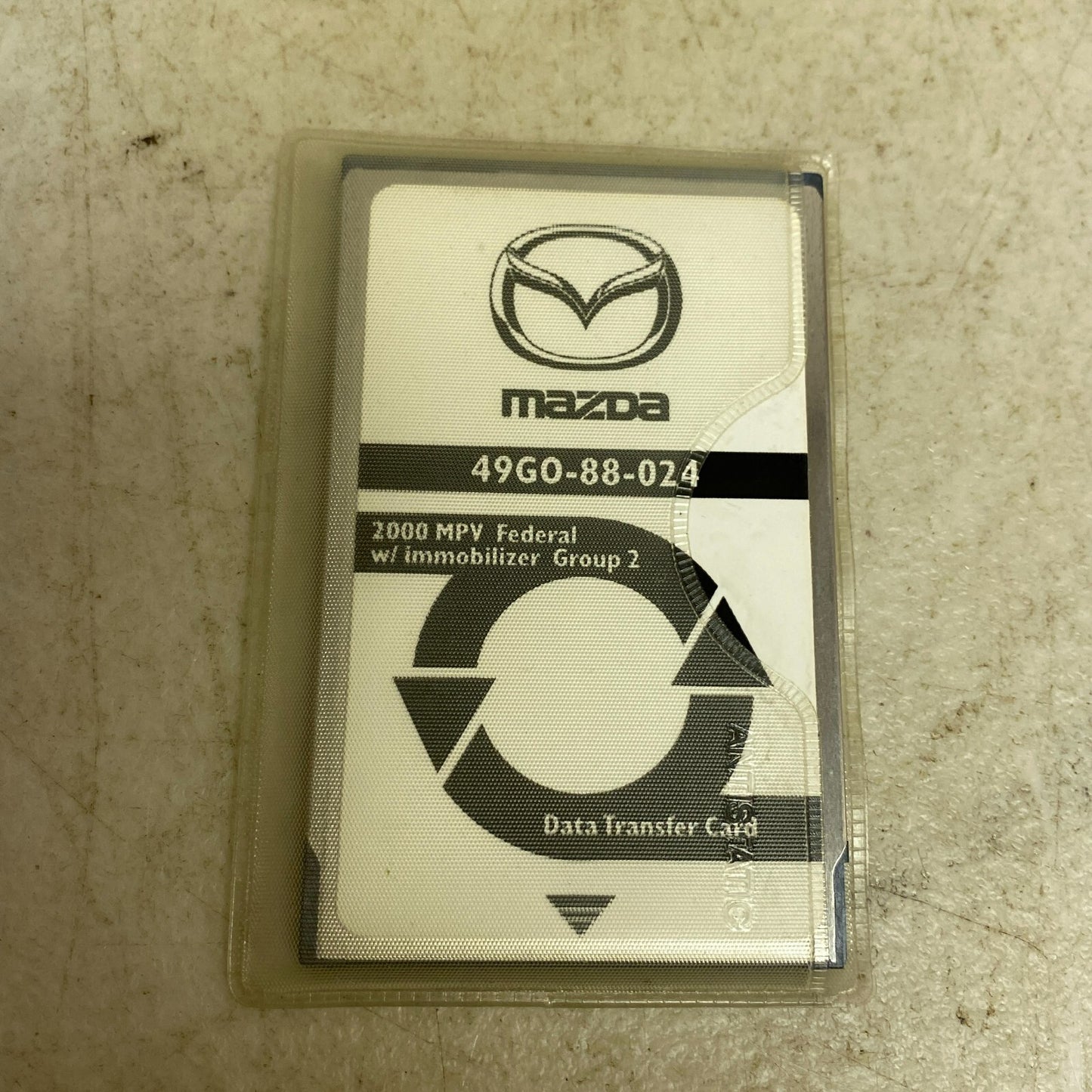 Mazda Data Transfer Card 2000 MPV Federal w/ immobilizer 1 & 2 49G0-88-024