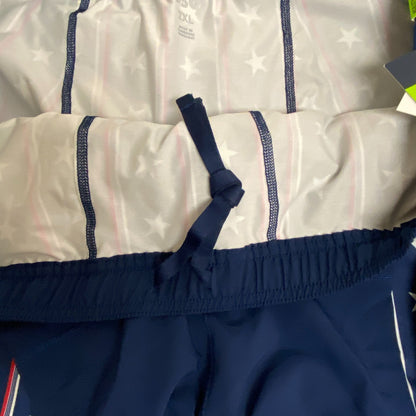 DSG Men's 5"inseam Athletic Fit 2-In-1 Agility Short Navy Americana Pinstripe