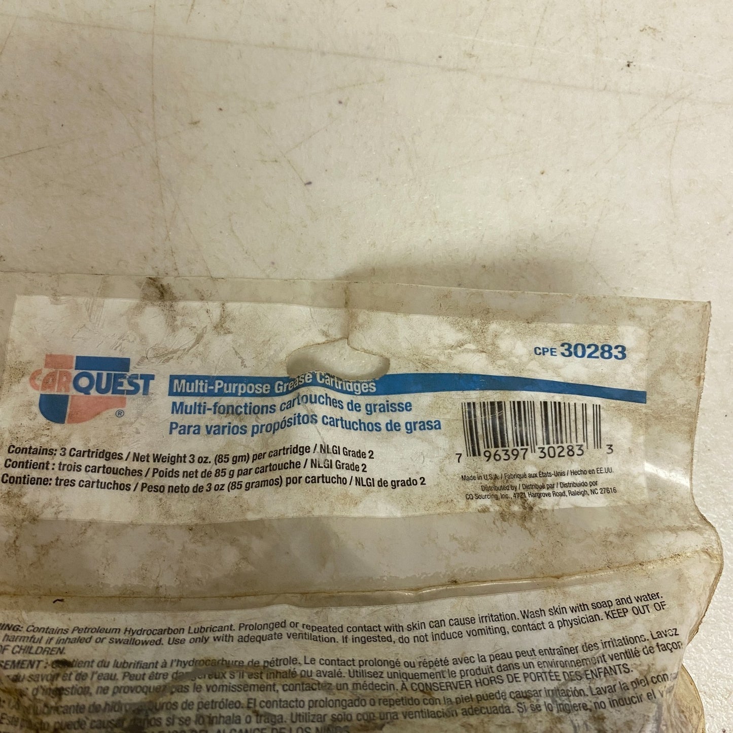 Carquest Multi-Purpose Grease Cartridge 30 Oz 3 Pack (30283) NLGI-1.5 Heavy Duty