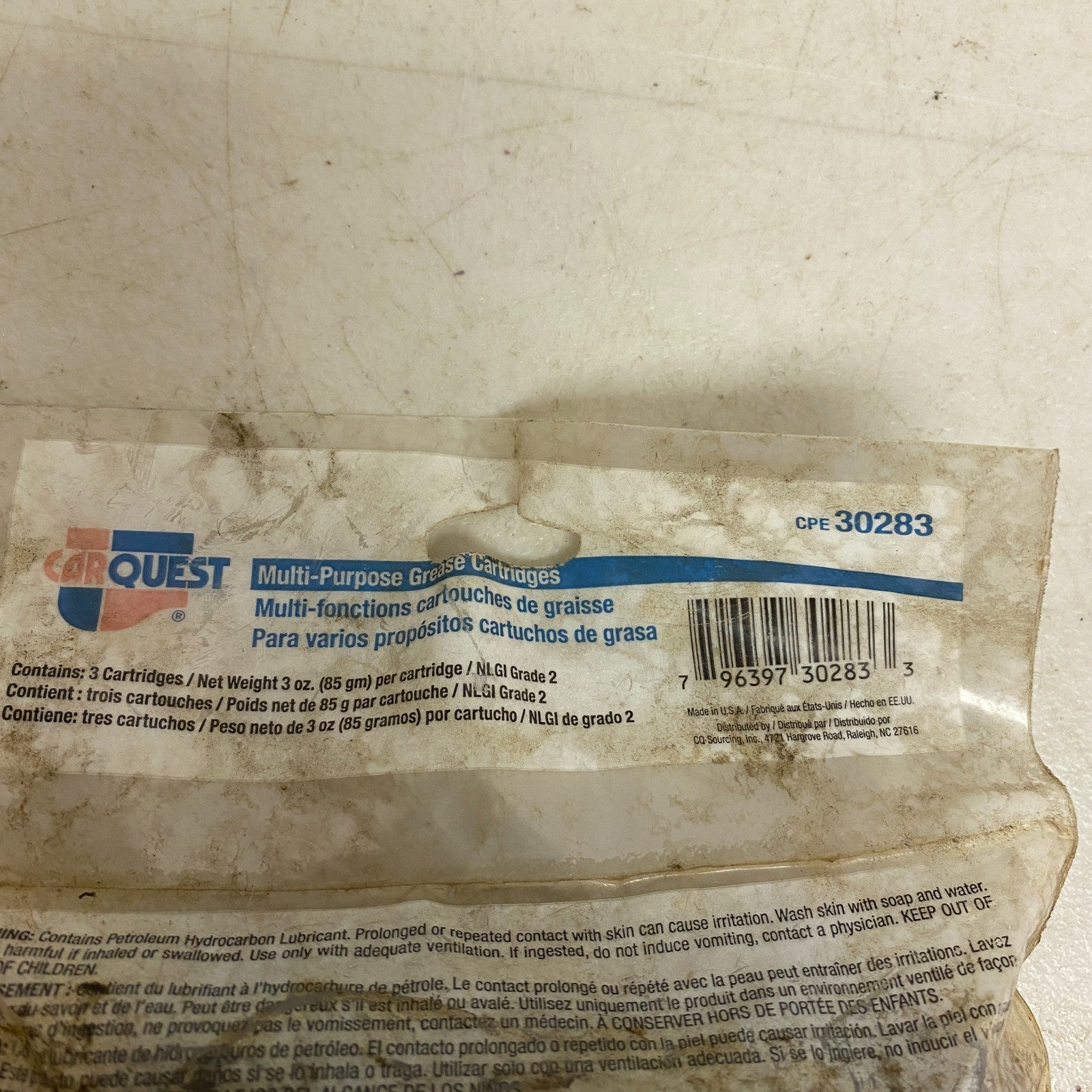 Carquest Multi-Purpose Grease Cartridge 30 Oz 3 Pack (30283) NLGI-1.5 Heavy Duty