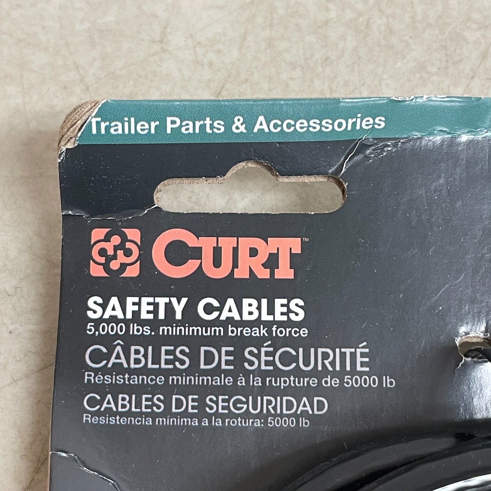 CURT 80151 Trailer Safety Cables 44-1/2" Vinyl Coated 5000 lb Break 2 Pack
