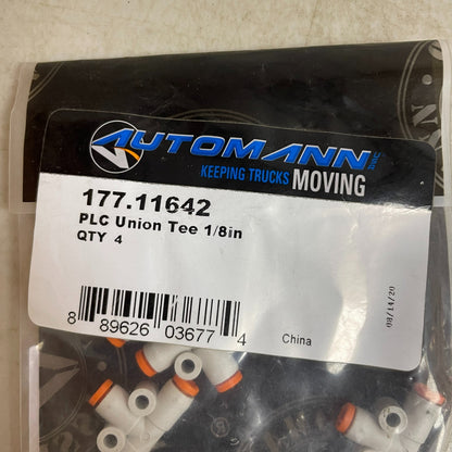 Automann PLC Push‑Lock Union Tee 1/8″ Tubing Plastic Air Line Fitting 177.11642