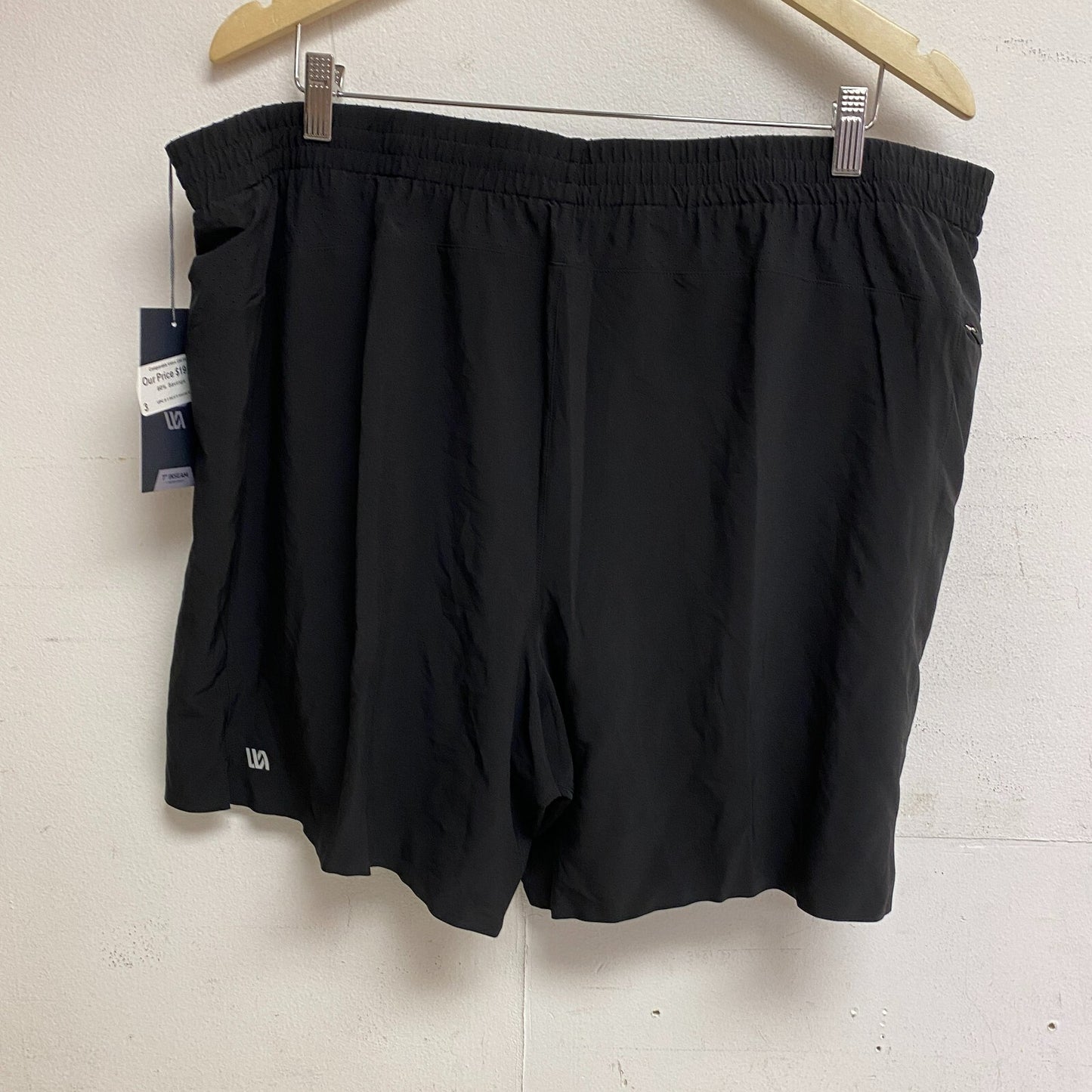 VRST Mens 7" Inseam + Mesh Breif Run Short Pure Black Solid MAX200434V