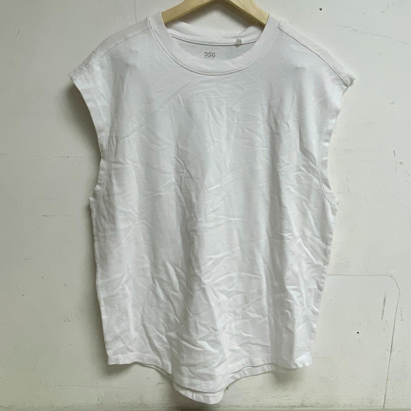 DSG Men's Heavyweight Jersey Muscle Tank Pure White Solid Sleeveless BOSSM13120W