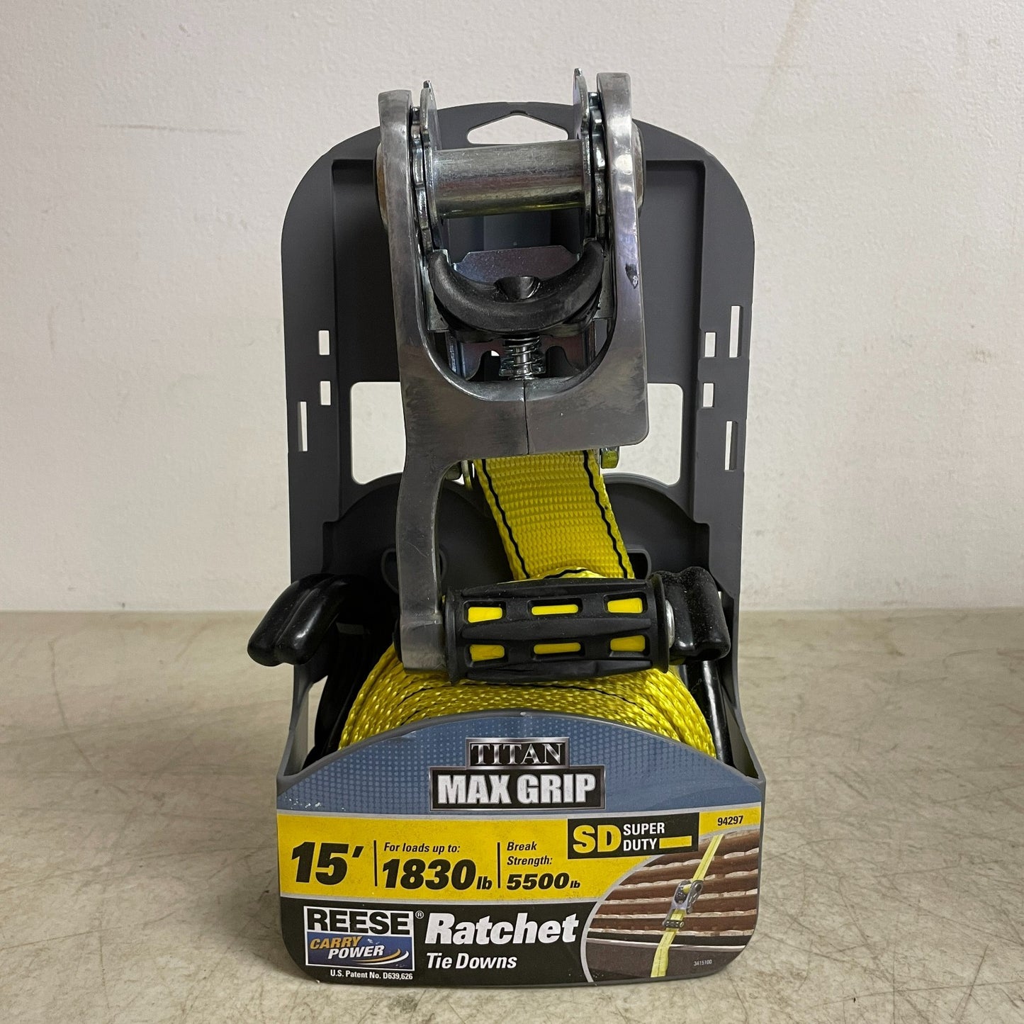REESE Carry Power Super Duty Ratchet Tie-Down 1½" x 15' Max Grip 9429700