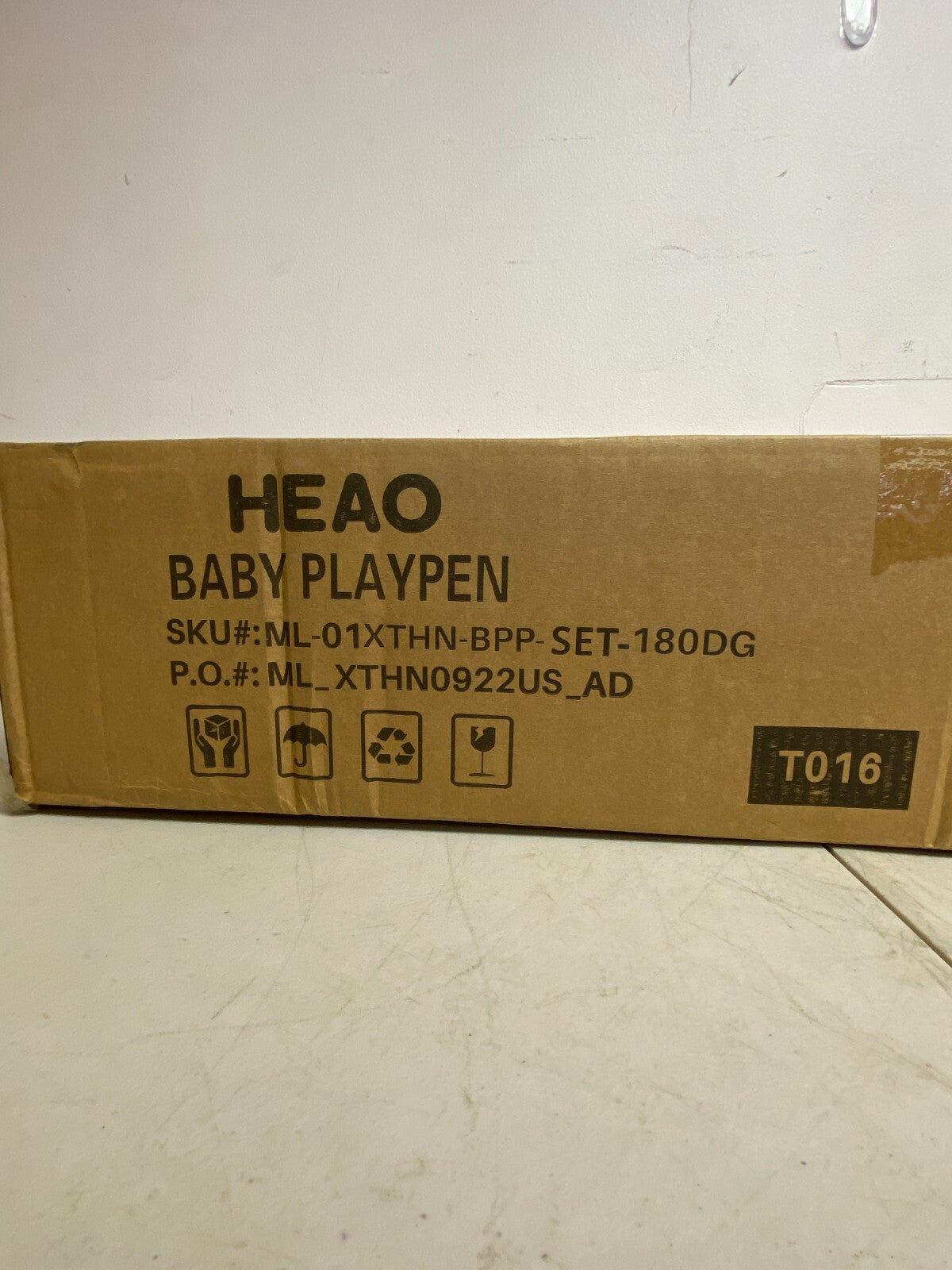 HEAO Dark Grey Breathable Mesh Baby Play Pen(38.61"x15.6"x5.46") Brand New!