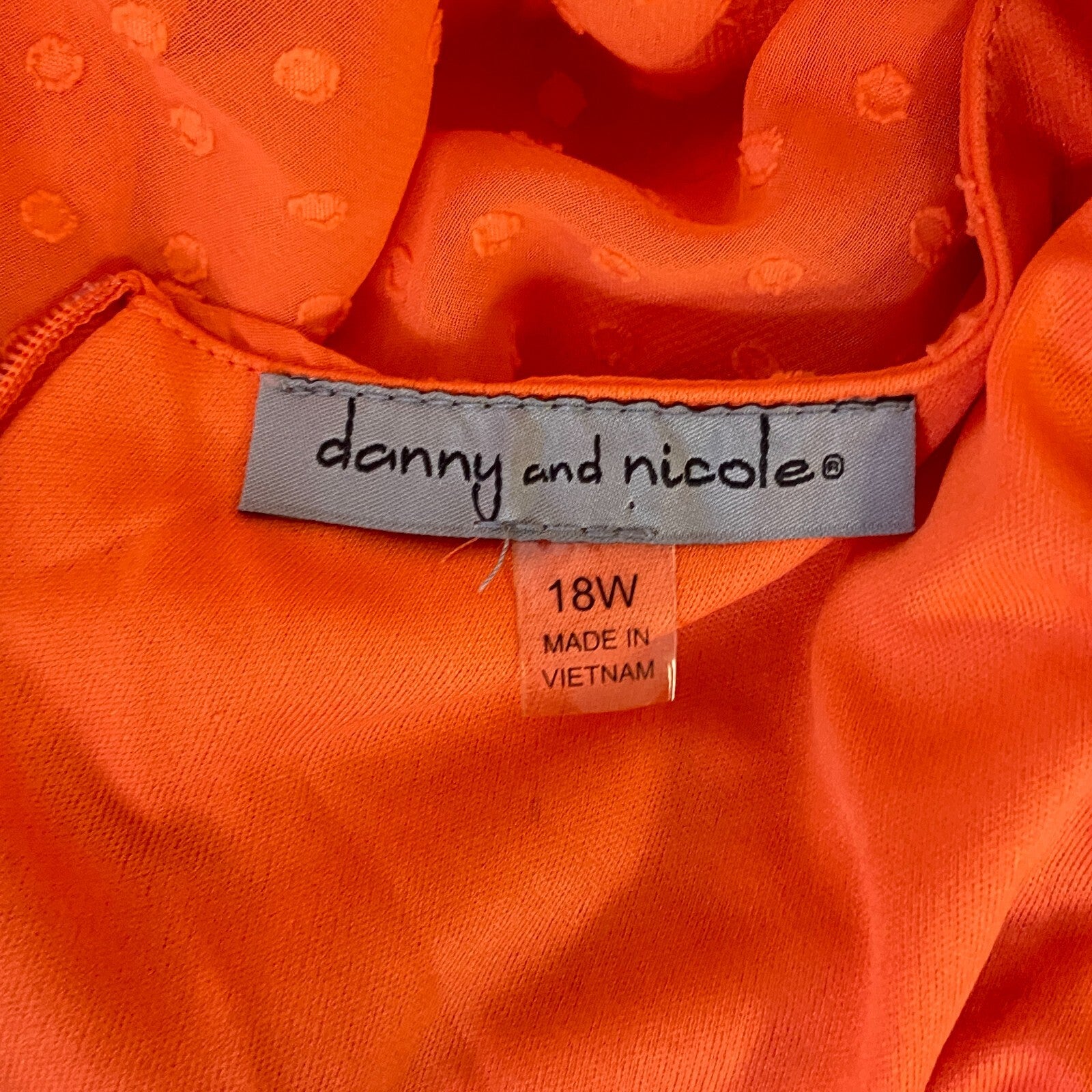 Danny & Nicole Plus 3/4 Sleeve Clip Fit Flare Dress Size 18W Color Dark Peach