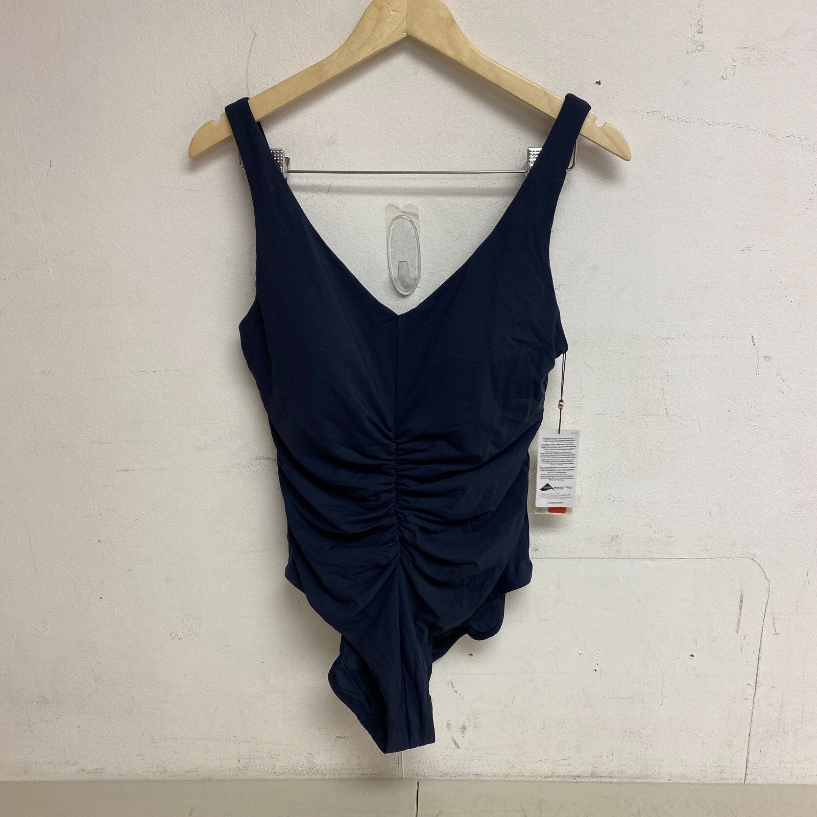 Calia Women's Ruched One Piece Swim Suit Darker Ardosia Slate WSA23114 New!