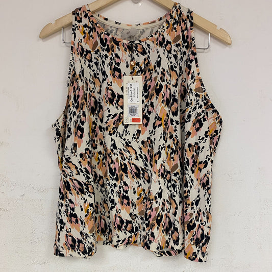 CALIA Womenâs Everyday Halter Tank Top New Animal Unbleached WAX11198PRT