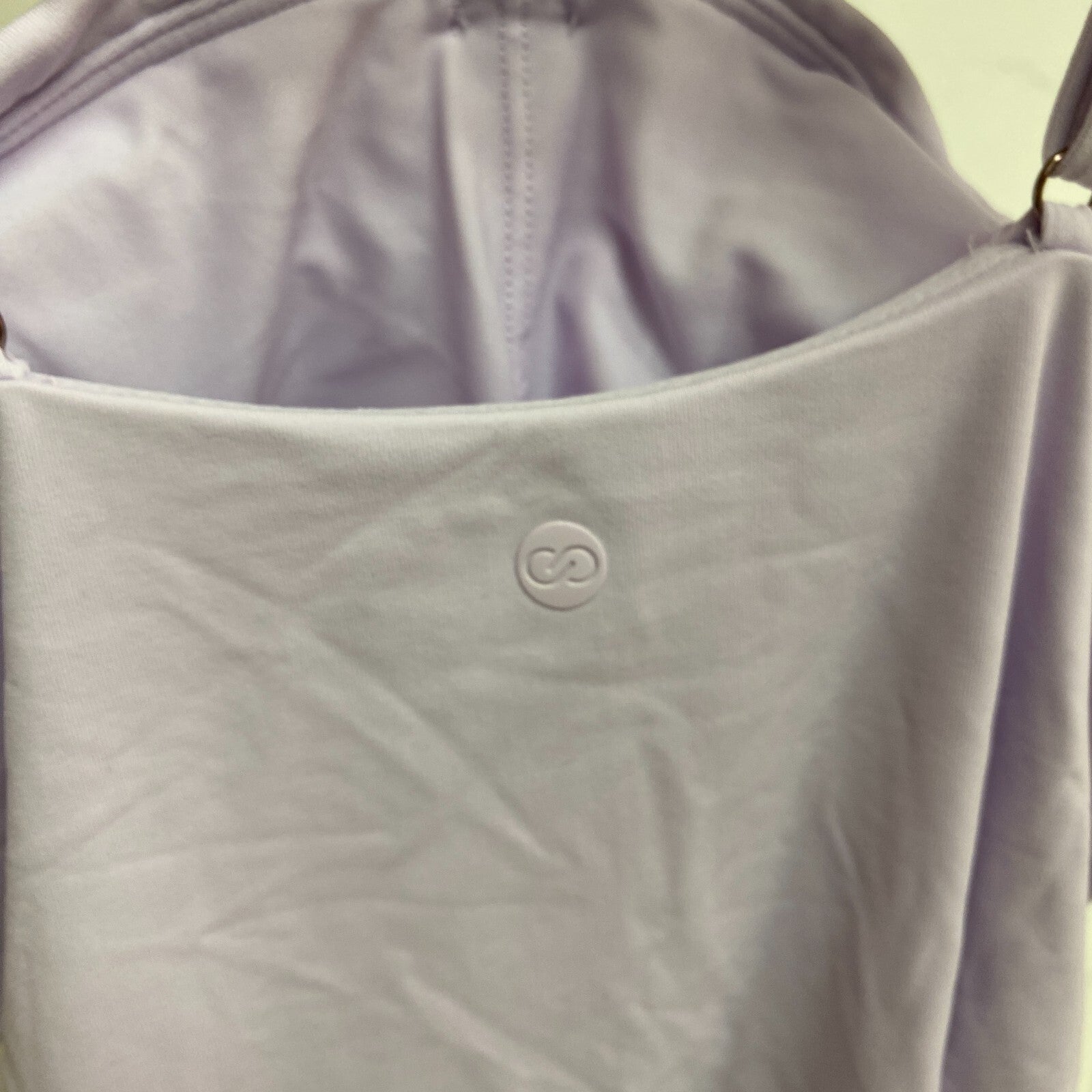 Calia Women's Shirred Cut Out One Piece Strappy Swimsuit Blooming Lilac WSA23111