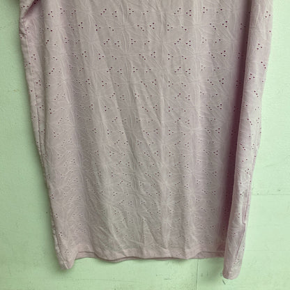 Stella Parker Women's Eyelet Flutter Sleeve Dress Size Large Color: Calm Pink