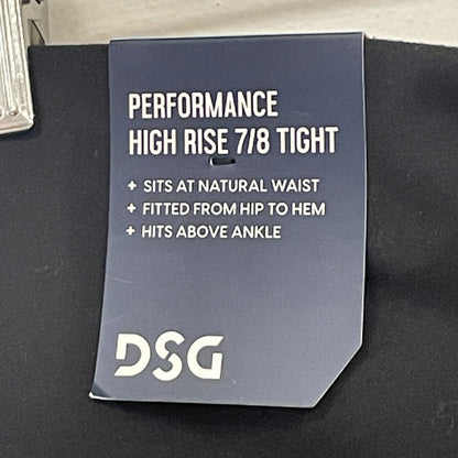 DSG Womenâs High Rise 7/8 Performance Leggings Black DAW39315 NWT New