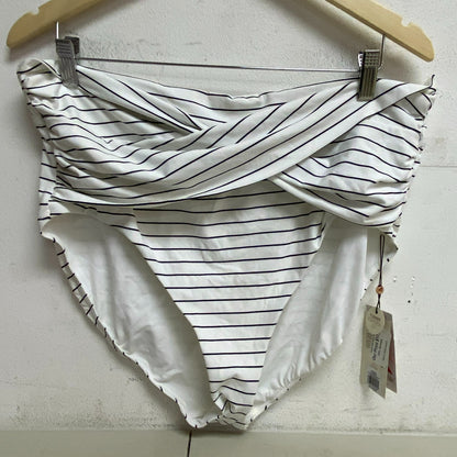 Calia Womens HR Twist Front Bottom Stripe White  Stylish Trendy WSA22401PRT