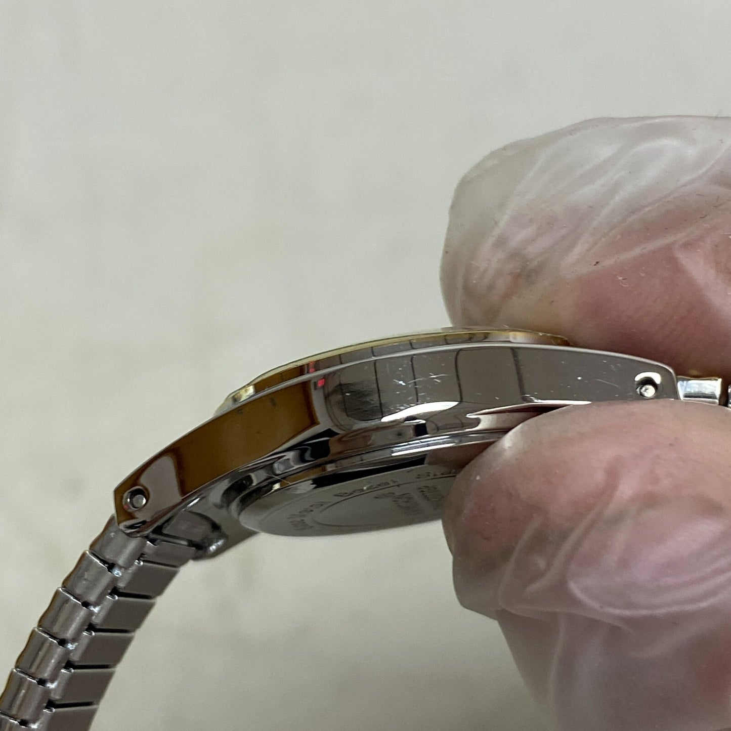 Armitron Watch Japan Quartz Women Dual Tone Gold Plated Stretch Steel 75/5420TTG