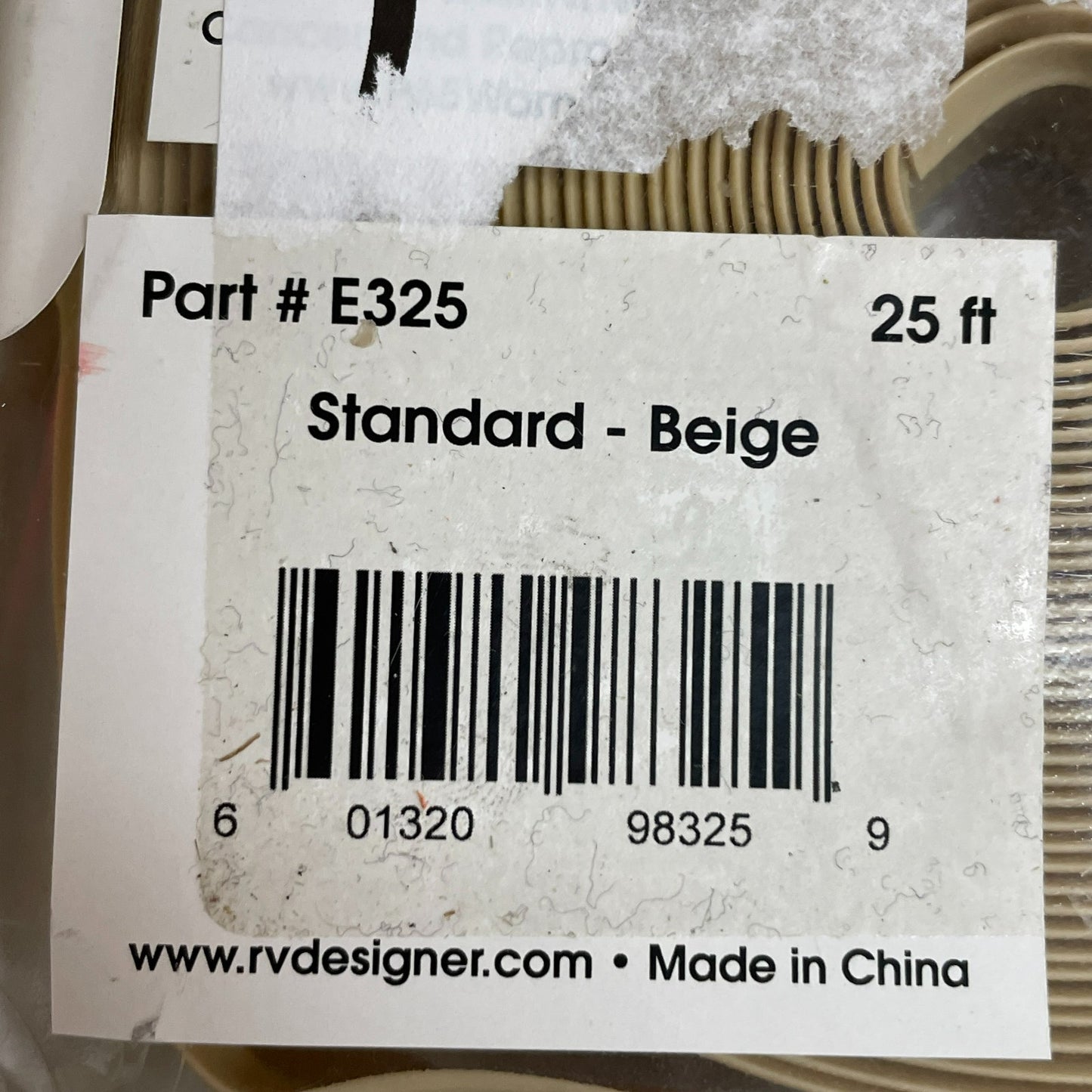 RV Designer Vinyl Trim Insert Beige Exterior Roof Edge Molding E325 25FT 6013209