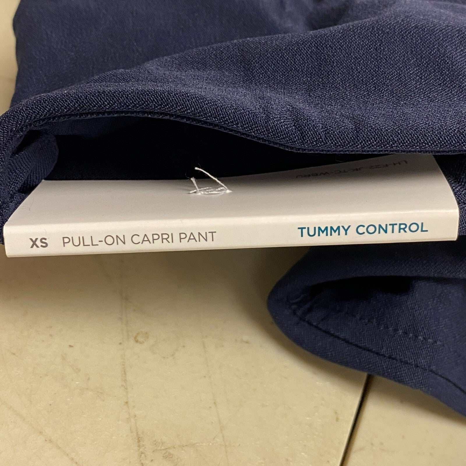 Lady Hagan Womens Tummy Control Capri Pant Dark Navy Solid Pull On WGH15403