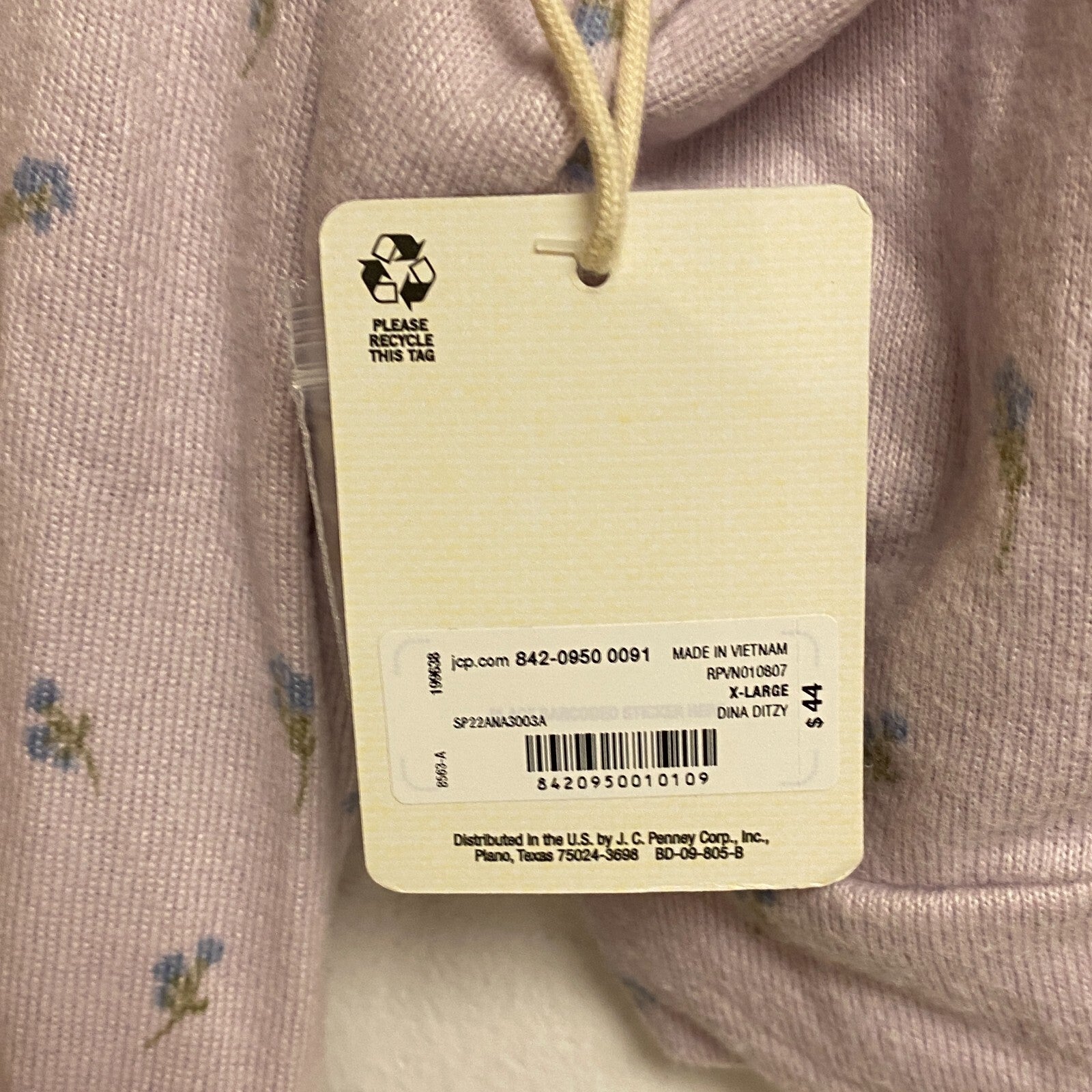 Ana a new approach size XL crop long sleeve button v-neck cardigan color Ditzy