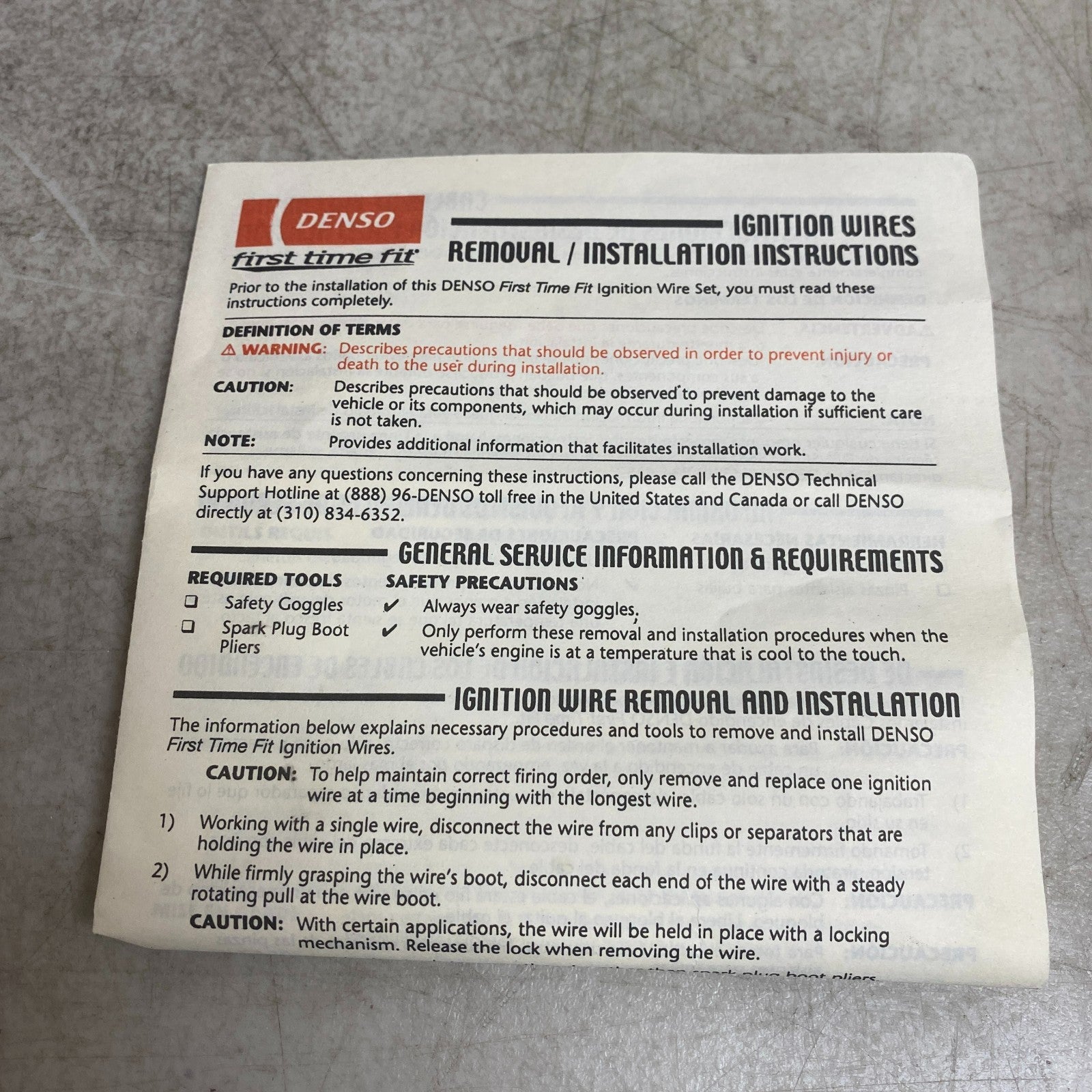 DENSO 671-6096 Spark Plug Ignition Wire Set 87-89 Dodge Caravan Plymouth Voyager