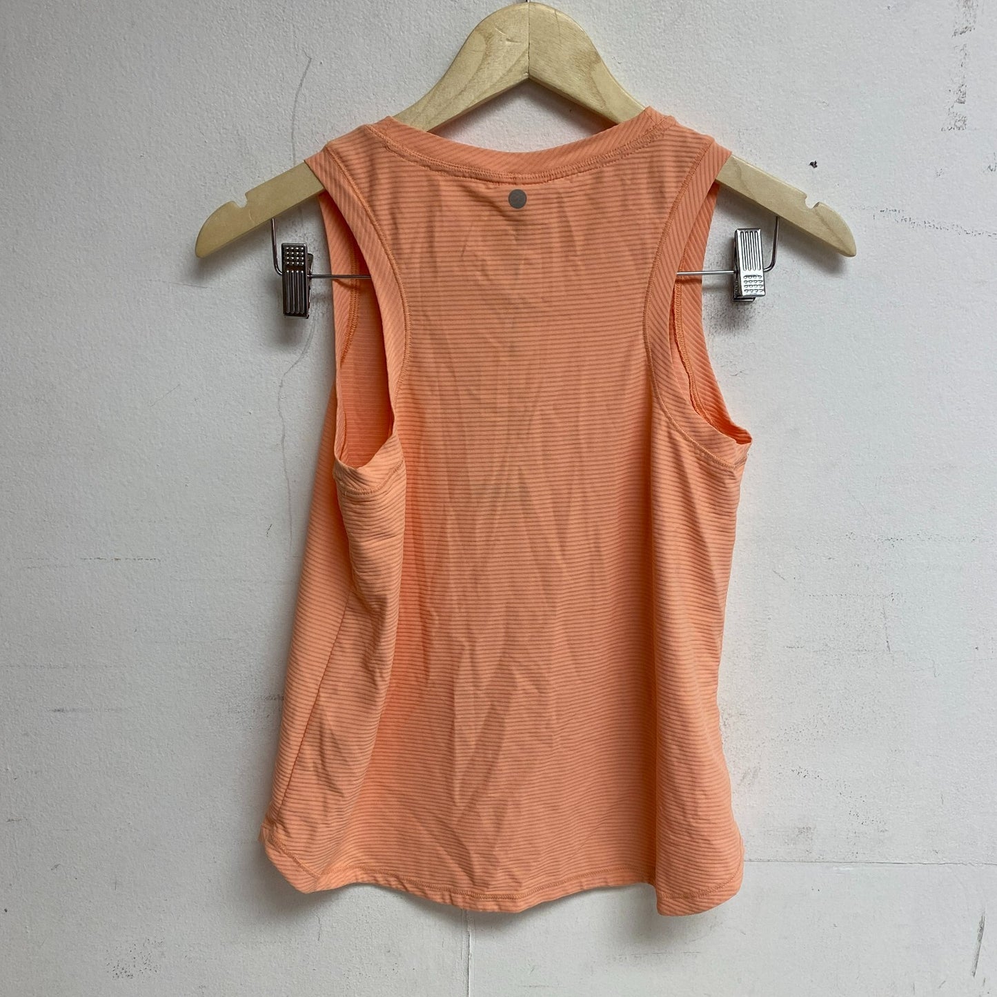 Calia Womens Renew Tank Peach Glow  Relaxed Fit Round Neck Striped WAX11165