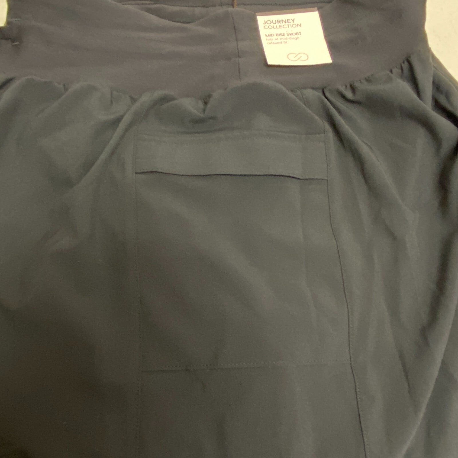 Calia Womens Truelight Mid Rise Cargo Skort Pure Black Solid WAX12306 BRAND NEW